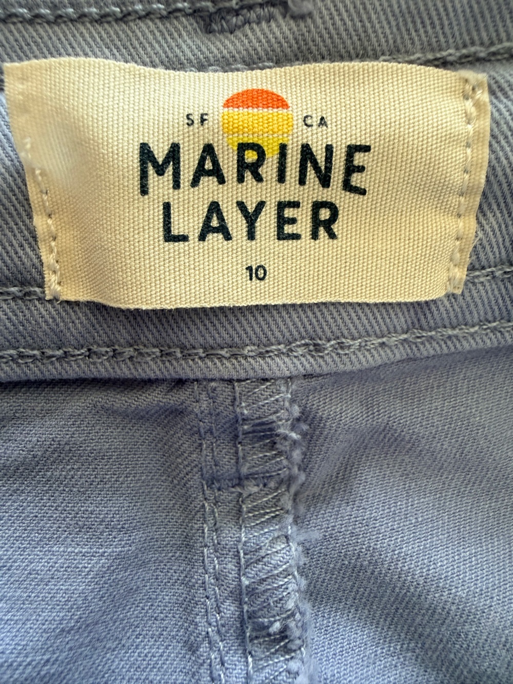 Marine Layer Bridget Wide Leg Crop Pants Blue Size 10 High Rise Cotton Blend - Picture 6 of 10